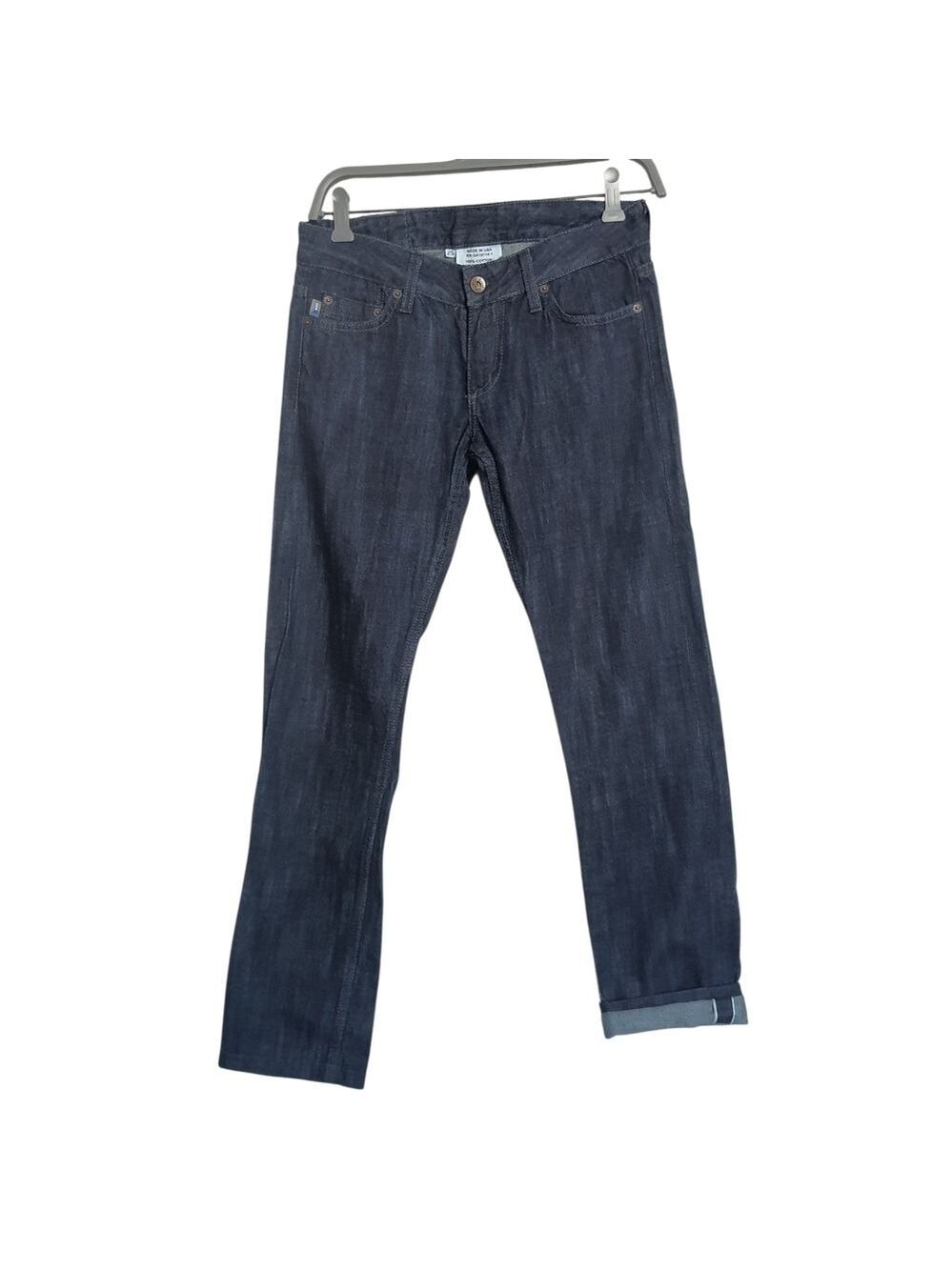 Selvedge Denim Dark Wash Jeans Size 25 Low Rise Straight Leg